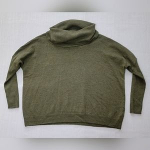 Cynthia Rowley Sweater Womens Small Green Long Sleeve Merino Wool Turtleneck